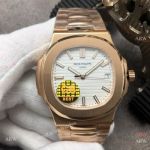 Swiss Grade Copy Patek Philippe Nautilus GBF CAL.324 Rose Gold White Dial Watch